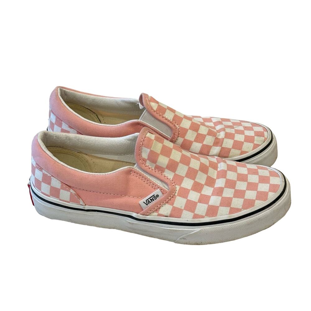 Vans Pink and White Checkered Kids Sneakers